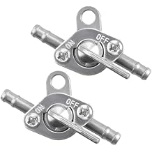 2PCS Inline Fuel Tank Tap Valve, 6mm Motorcycle Gas Fuel Tank Tap On-Off Switch, Inline Gas Shut Off Valve for 50cc 70cc 90cc 110cc 125cc 140cc 150cc Go Kart Dirt Bike ATV