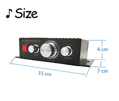 Mini Bluetooth Audio Component Amplifiers 100W Dual Channel Stereo Amplifier Home Speaker for Smart Phone, iPhone, iPad and Computer Receiver Pairing.(Power Adapter is not Included)