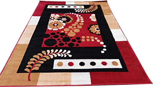 Image of Fine Wool Rectangular Carpet for Living Room, Bedroom and Hall (Color RED /RH Size 6 x 8 feet)