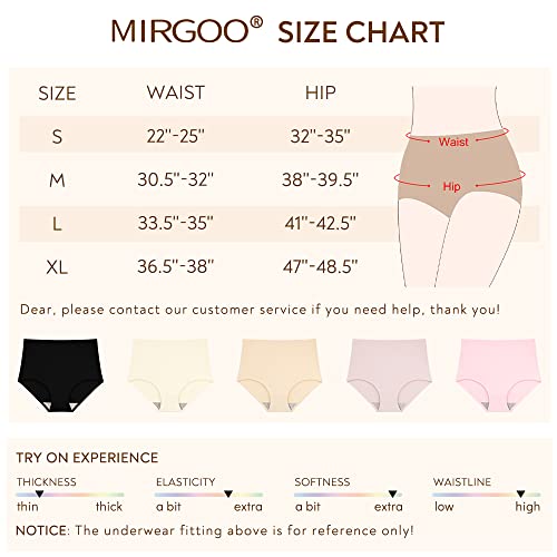 Mirgoo High Waisted Underwear For Women Seamless Panties Ladies Underwear Briefs Pack (Mix1, Large) #TOP1
