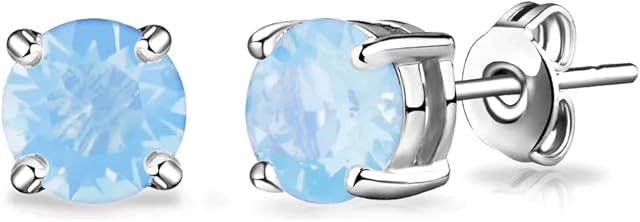 Philip Jones Air Blue Opal Earrings Created with Zircondia® Crystals