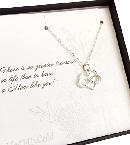 Hotmixcold Heart Infinity Necklace, Necklace With Message Card - Silver Heart And Infinity Pendant Necklace - Sisters Jewelry, Best Friends cover