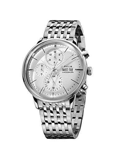 Montre de Sport Simple FEICE FM022 pour Style Décontracté et Cadran Argenté