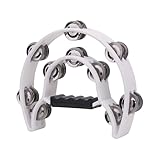 Gonweil タンバリン パーカッション 楽器 半円型 ベル付き 音楽教室 カラオケ イベント 盛り上げ 手持ち打楽器 初心者 子供 プレゼント 教育 リズム練習 かわいい 音鳴り ギフト