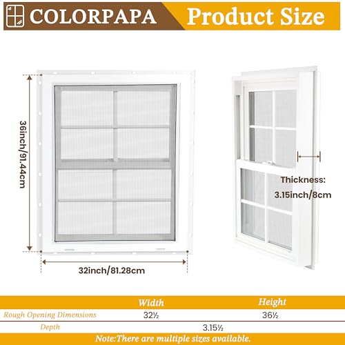 Ventana de vinilo con sistema de drenaje integrado y hojas inclinables COLORPAPA 4