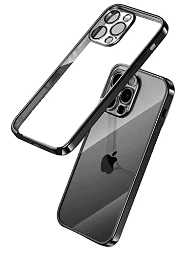 Image of mobistyle Designed for 13 Pro | Luxury Electroplating Case | Camera Protection Back Cover Case for iPhone 13 Pro (Electroplating Black)
