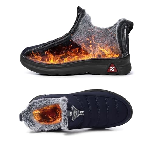 Image of SHIBEVER Winter Boots for Women Warm: Comfortable Slip on Ankle Snow Boots