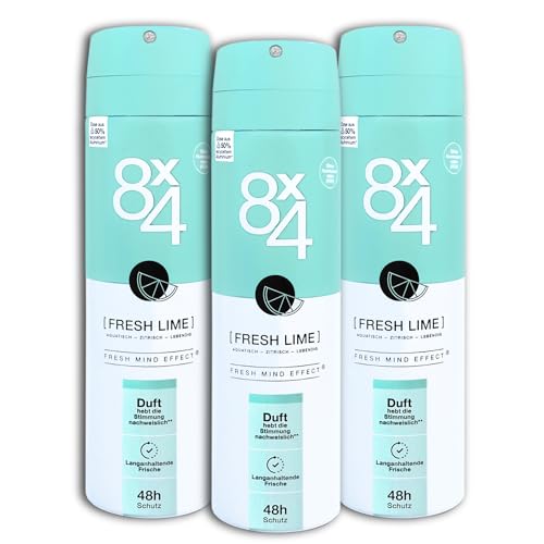 3 er Pack 8x4 Deo Deodorant Deospray No. 7 Fresh Lime 3 x 150 ml