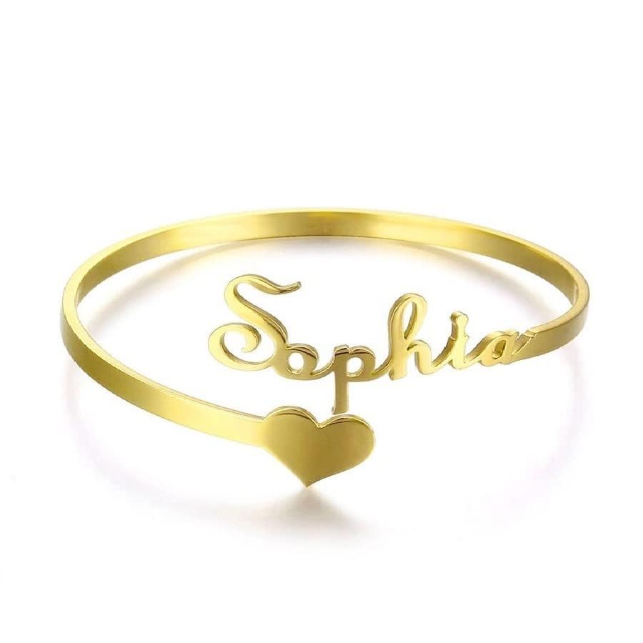 Customized Personalized Single Name Hand Bracelet With Name Or Love Name With 24k Gold Plating and Laser Engraved Finish For Unisex Adult (B09PC23KR8) Amazon Price History, Amazon Price Tracker