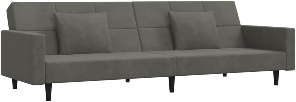 Sofa Bed Dark Gray Velvet (100% Polyester) Living Room Furniture