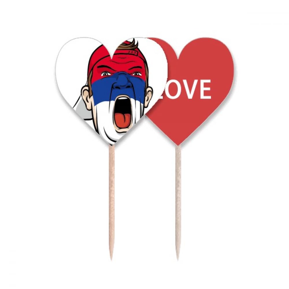 Cure-dents avec drapeau de la Serbie maquillage de supporters