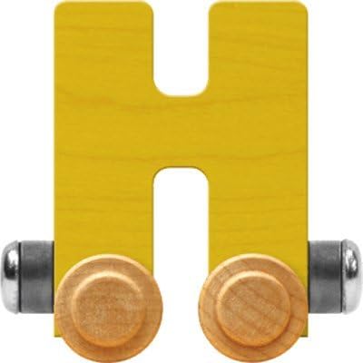 Maple Landmark NameTrains - Carro de letra brillante H, fabricado en Estados Unidos (amarillo)