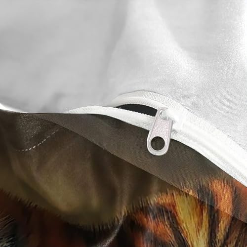Housse de couette tigre 3D anti-glisse avec fermeture éclair cachée - 8