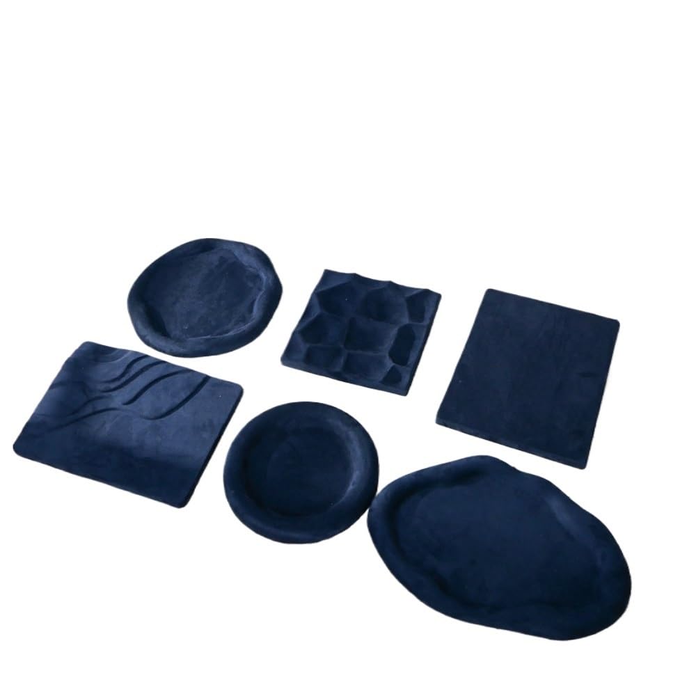 FAJNUZI2024 Jewellery Display Stand Blue Jewelry Display Set Organizer Trays for Necklaces Rings Earrings