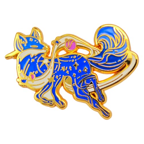 Image of Enamel Pin,Cosmic Fox Lapel Pin,Mystery Space Fox Badge,Gift For Animal Lovers Space Enthusiast Teens Friend,Unique Fashion Brooch,Daily Wear Accessory,DIY Decor