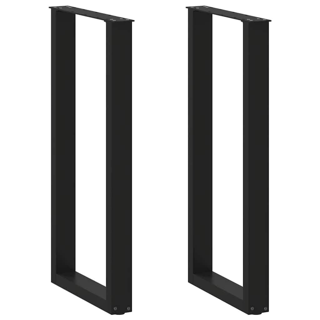 vidaXL Patas para Mesa de Bar en Forma de U (2 Unidades), Color Negro, 40 x 100-101 cm, Acero