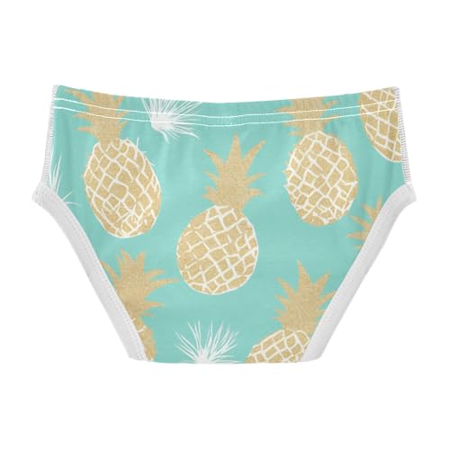 KLL Gold Glitter Pineapples Mint Toddler Boys' Comfort Underwear Briefs Breathable Undies2