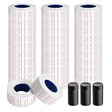 LonXFan 1,5000PCS Price Gun Labels 30 Rolls Price Labels for MX-5500 Label Gun, White Price Stickers Plus Extra 3Pcs Price Gun Refill Ink Roll