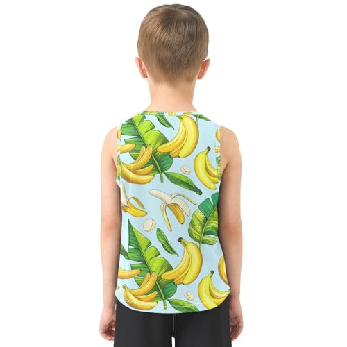 Banana Leaves Blue Boys Tank Tops Sleeveless Tank Top Shirts Undershirts for Sports,3T3