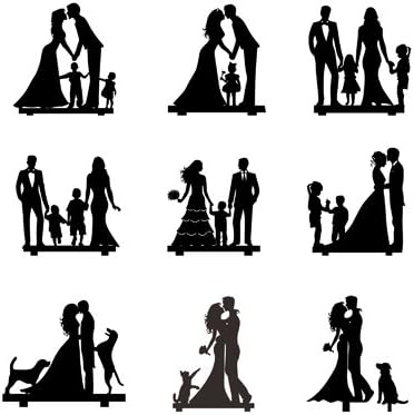 Wedding Anniversary Family Cake Topper Toppers Kids Cat Dog (Color Style Customized)