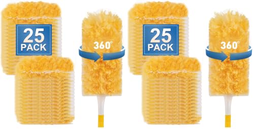 Image of Heavy Duty Duster Refills, Unscented Disposable Dusters Kit for Cleaning Dusting Furniture Blind Ceiling Fan, Multi Surface 360 Feather Duster(25) (Pack of 2)