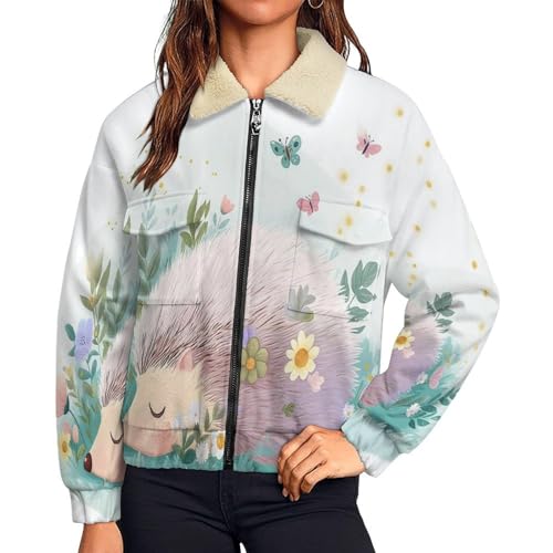 Chaqueta de forro polar mujer sudadera gruesa contra el frío abrigo con bolsillos