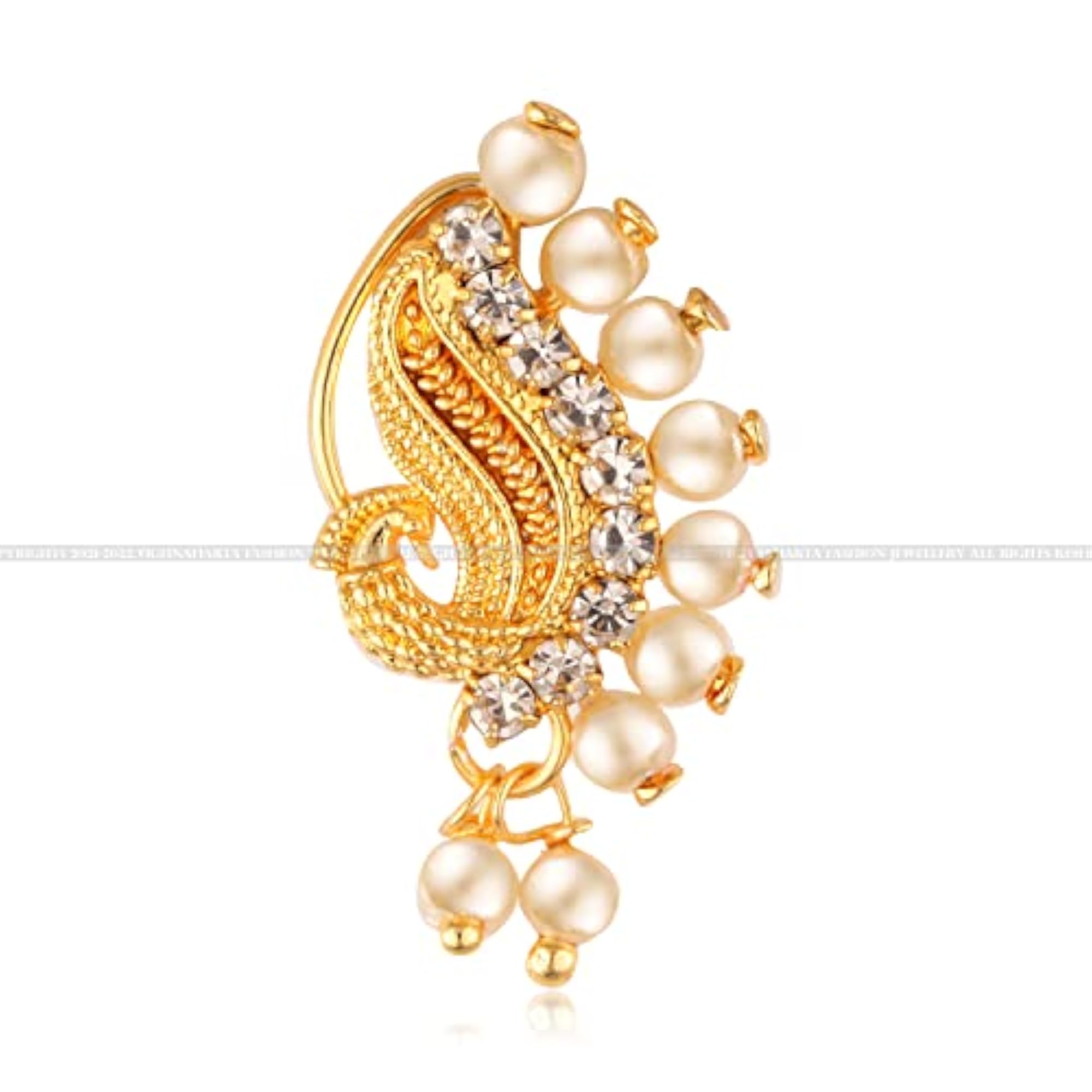 Women's Elegant Peacock Style Designed Nosepin Nath