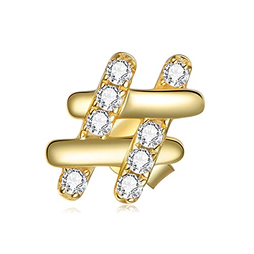 Piercing d'oreille hashtag couleur or strass CZ le cadeau chic parfait pour femme