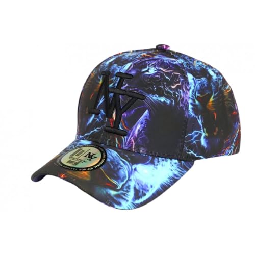 Hip Hop Honour Casquette Enfant Panthère Bleue Noire Originale NY Wild 7 a 12 Ans - Taille Unique - Bleu