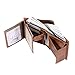 IVESIGN Mens Genuine Leather Wallet RFID Blocking Travel Wallet Trifold/Bifold Credit Card Holder Large Capacity (Brown(Trifold))