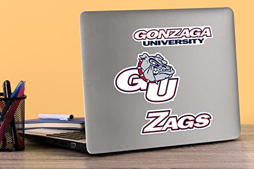 Image of Gonzaga University 8ct Vinyl Large Deluxe Stickers Variety Pack - Laptop, Water Bottle, Scrapbooking, Tablet, Skateboard, Indoor /Outdoor - Set of 8