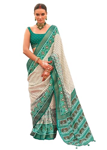 Sari indien classique soie imprimée fluide et confortable pour le travail 15355