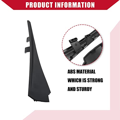 Hihaha 66895-4Cl0A / Front Left Right/Windshield Wiper Side Cowl Extension Trim For Nissan Rogue 2014-2019 / Durable/Plastic / 1 Set/Black #TOP5