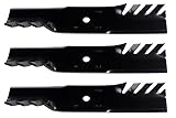 USA Mower Blades (3 CMB0613BP Toothed High Lift Blade Replacement for Gravely 00273000 04919100 539101496 Length 16 1/4 in. Width 3 in. Thickness .250 in. Center Hole 5/8 in. 48 in. Deck