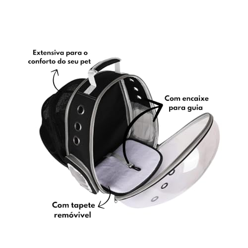 Mochila Pet Para Transporte Passeios Astronauta Expansiva Visor Acrilico Animais Cachorro Cães Gatos