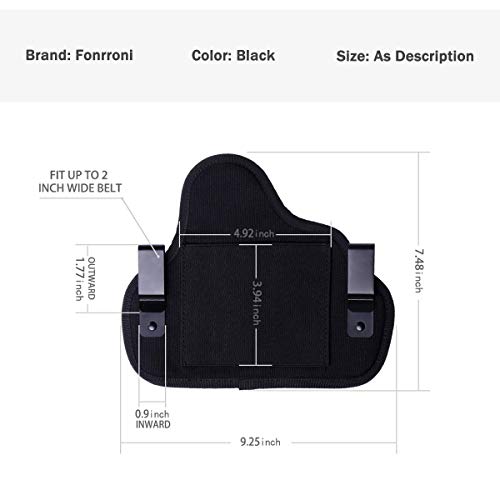 Universal Holster, Concealed Carry Holster, Iwb Holster, Holster For Female/Male Fits Glock 21,23,26,39,42/S&W, M&P Shield/Ruger/Taurus, Black #TOP1