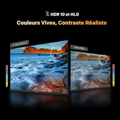 METZ QLED TV 32 Pouces (80 cm) Smart LED Television Google Tele HDR 10 Dolby Audio Bluetooth 5,1 EyeCare Tuner DVB-T/-T2/-C/-S/-S2 CI+ (2025 Modèle, Noir 32MQF7000Z) – Image 6