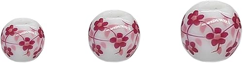 Miniatura 4 de Cuentas redondas de porcelana de cerámica para fabricación de joyas, tamaños surtidos de 0.315 in, 0.394 in, 0.472 in, total de 80 cuentas