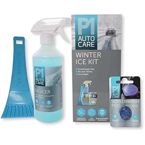 R&C Components Ltd Car Winter De Icer Kit - 300ml Trigger Spray De Icer, Ice Scraper, 5L Screenwash Tablet/Pod - Nice Rasperry Smell Cover