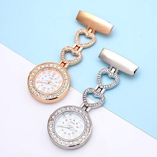 HUIOP Relógio de distintivo de lapela para enfermeira, Relógio com alfinete de lapela para enfermeir