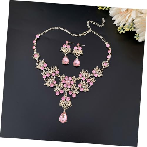Conjunto de joyas para boda con corona, collar y pendientes de circonitas 6