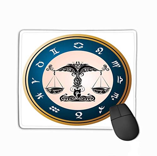 Preisvergleich Produktbild Mousepad rutschfester Gummi personalisierte einzigartige Gaming Mouse Pad Sternzeichen Waage Design