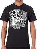 Gerader Saum Metal Mulisha Schwarz Black Rose T-Shirt (Medium, Schwarz)