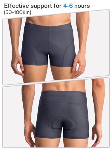 ARESFUEL Roupa íntima masculina de ciclismo com esponja 4D acolchoada para mountain bike, Cinza escu