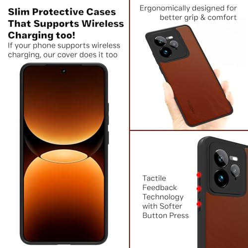 Image of RIGGEAR Shockproof Sleek Hybrid Armor Back Cover Case for Realme GT 7 Pro / GT7 Pro 5G (Smoke Black Matte PC + Black TPU Bumper)
