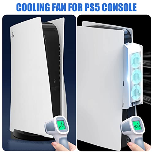Cooling Fan For Ps5 Accessories With 3 Cooling Fans, Luckit Upgraded Quiet Cooler Fan With Usb Port And Led Light For Playstation 5 Console Digital #TOP5
