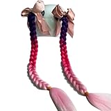 HHongJM 2PCS Helmet Pigtail Motorcycle Helmet Ponytail Bicycle Helmet Braids Hair Tails Used for Any Helmets/Suction Cup Reusable Design 2PCS(Helmet Not Included)