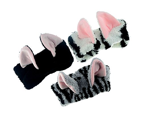 TOKYO-T Cat Ears Headband Fabric for Women 3 Colors Set Animal Costume