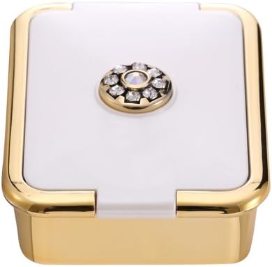 PuTwo Pill Organizer with Swarovski Crystals,Decorative Pill Case for Purse,Fashionable Pill Box with 3 Compartments-White, Medicine Organizer, Pill Container, Pill Box Organizer, Pill Holder