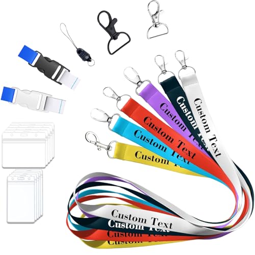 Uniqora 10-1000PCS schlüsselband personalisiert |Personalisiertes Umhängeband mit Bild, mit Logo/Foto/Text/Name für Büro, Schule, Event - Bulk für Event & Firma (Personalisiertes Lanyard)